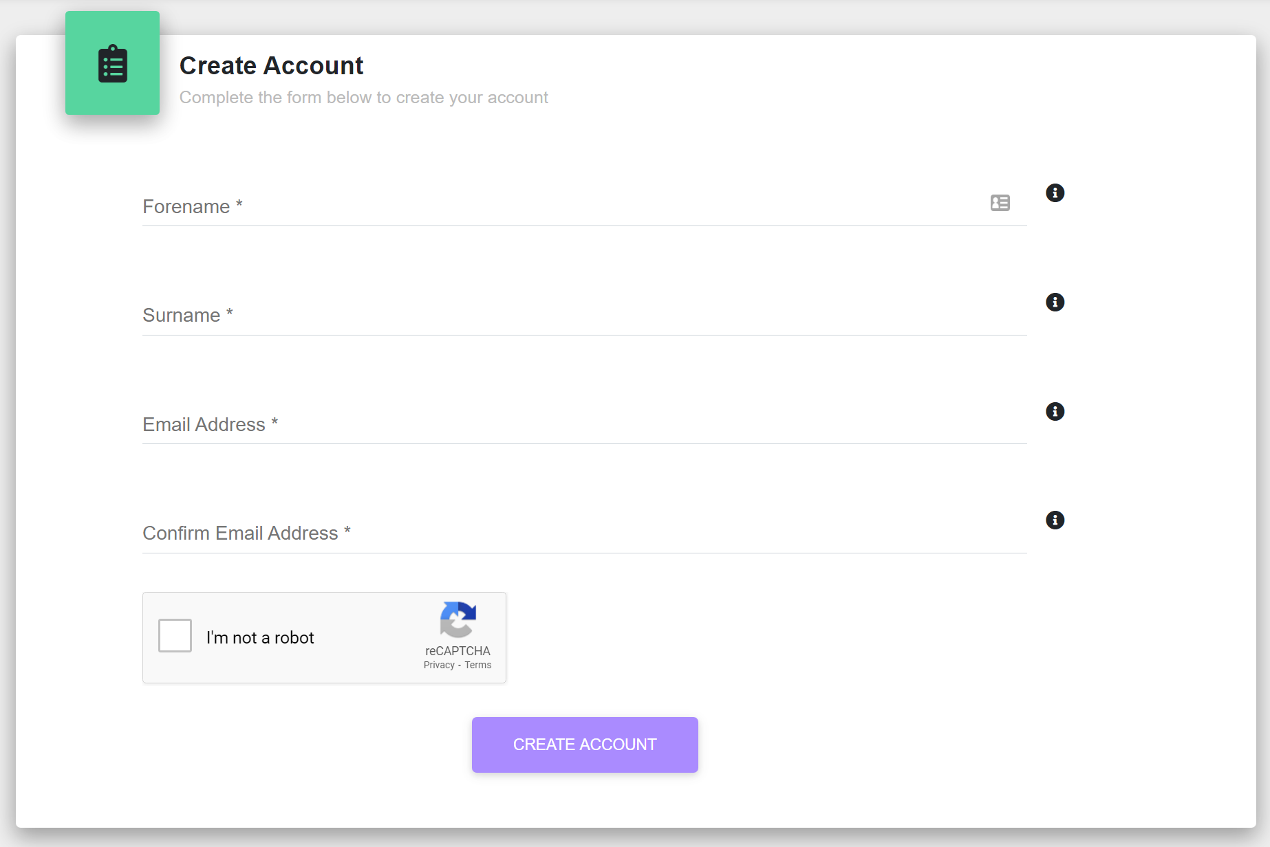 Account Details Screen